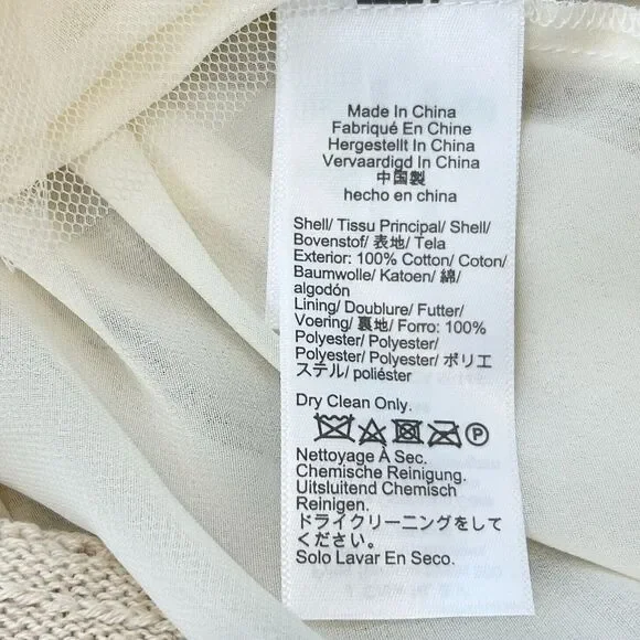 J. Crew Sweater Dress Womens M Toasted Cream Pointelle‎ Sleeveless Crochet Boho - Picture 13 of 14